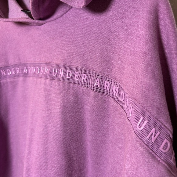 Under Armour Women's UA Taped Fleece Hoodie Size SMALL Polar Purple - Picture 5 of 13